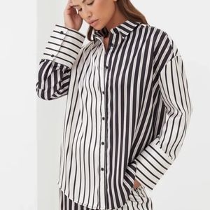 4Th & Reckless Imani Oversized Satin Button Up Shirt